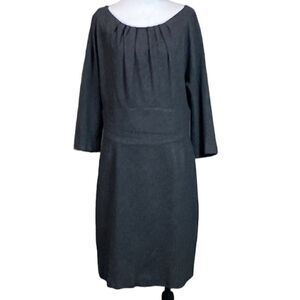 Trina Turk Charcoal Grey 3/4 Sleeve Dress Ponte Knit Sarafina